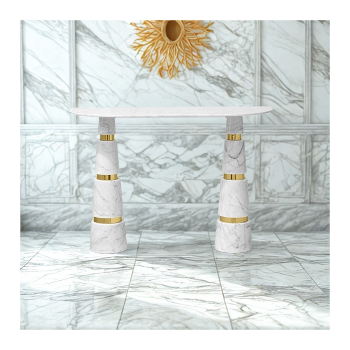 Tiered Marble Console Table